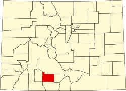 Map of Colorado highlighting Rio Grande County